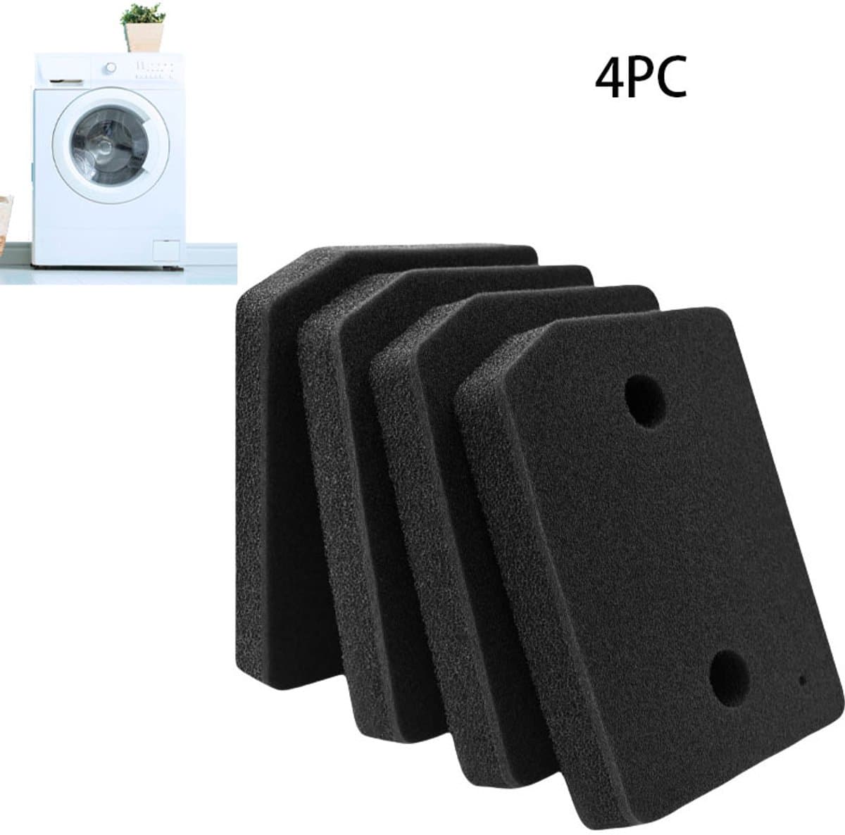 4 Stuks Droger Filter Sponsfilter -20.7*15.7*3CM -Schuimfilter voor roterende trommeldroger -Geschikt voor alle Miele T1 warmtepompdrogers - Filter spons foam van condensor wasdroger alternatief geschikt -Basisfilter -Zwart — afbeelding 1