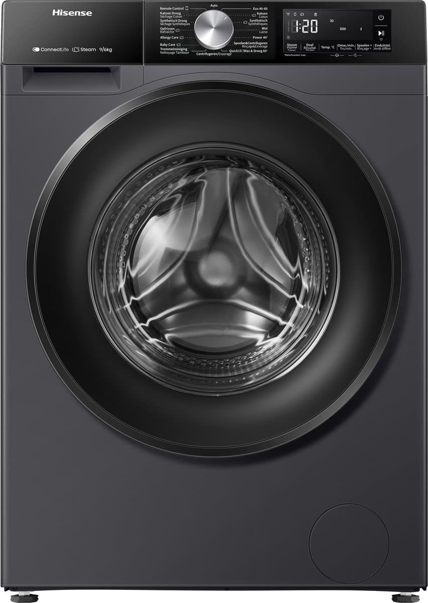 HISENSE WD3S9043BB3 - Was-droogcombinatie - 9 kg + 6 kg - 1400 rpm - 72 dB — afbeelding 1