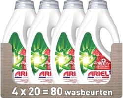 Ariel Vloeibaar Wasmiddel +Ultra Vlekverwijderaar - 4 x 20 Wasbeurten