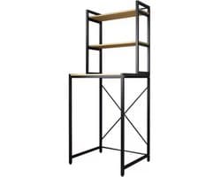 Livista® Wasmachine Kast - 3-Laags Opslagrek - Ruimtebesparende Wasruimte Organizer - 181x60x70 CM - Zwart