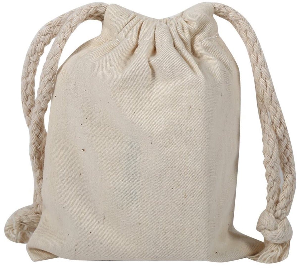 Shopcentral - Katoenen Waszak - Trekkoord - Ademend en Stofdicht - 10x12cm - Multifunctionele Opbergzak - Voor Thuis en Reizen — afbeelding 1