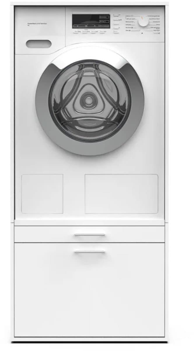 Washcab® Wasmachine Kast - Wasmachine Verhoger - Wasmachine Ombouw - Wit - Base - 120kg draagkracht - 5 jaar garantie — afbeelding 1