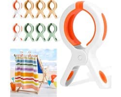 Sterke Winddichte Klemmen voor Strandstoelen - 9 Stuks Grote Kledingknijpers, Handdoek Klemmen voor Zonnebedden, Ideaal voor Badhanddoeken en Bedlinnen