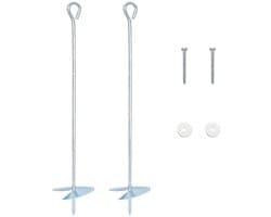 vidaXL - Aardanker - 2 - pcs - Zilverkleurig - Ø10 - x - 50 - cm - Gegalvaniseerd - Metaal