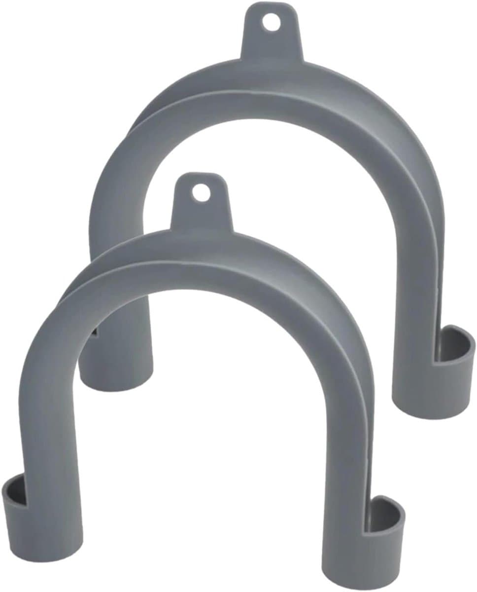 Wasmachine Afvoerhouder - Slang Beugel - Water Afvoeren - Flexibele Opening - 2 Stuks - Grijs — afbeelding 1