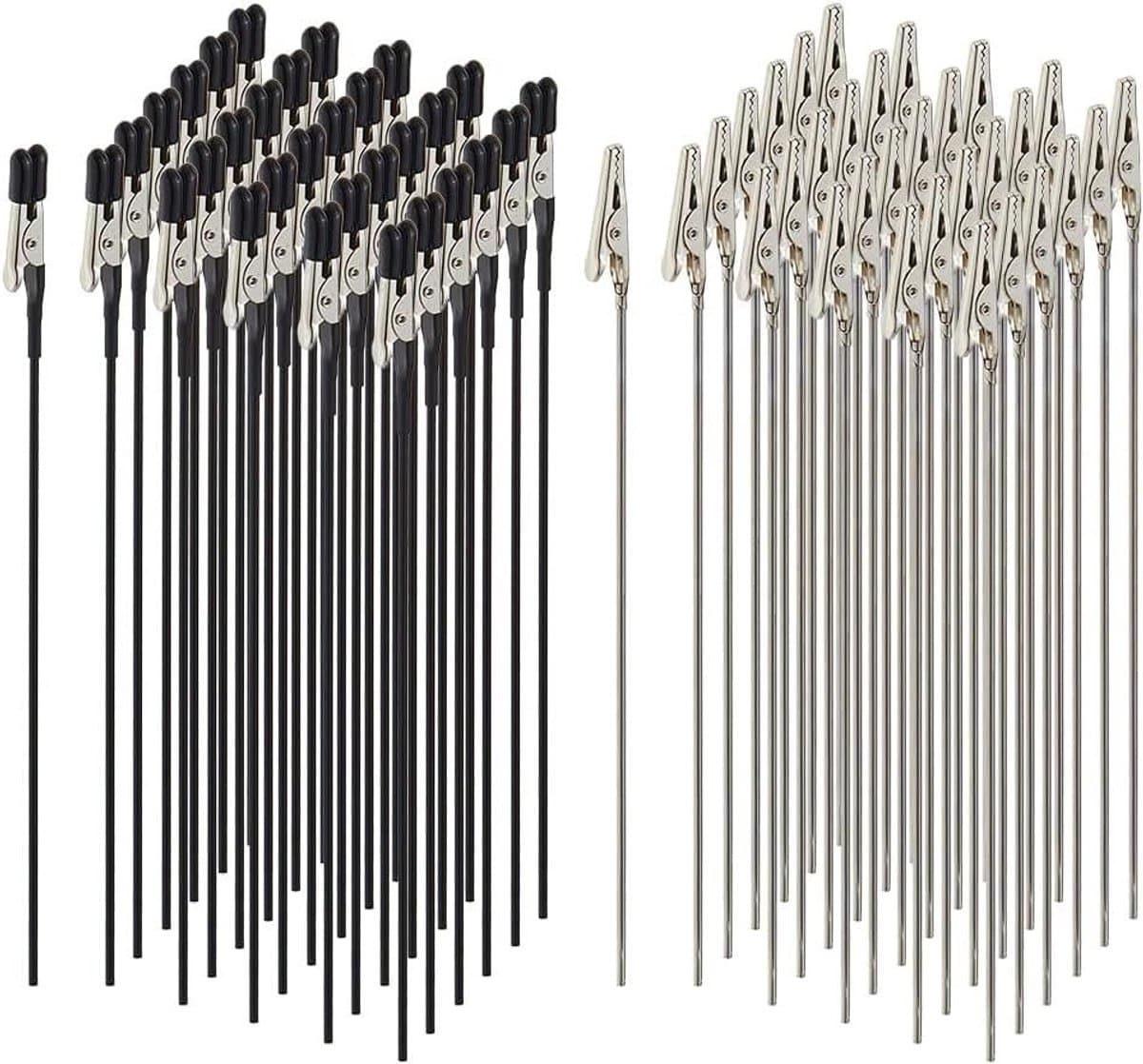 Foto Memo Clips - Krokodillenklemmen - Modelbouw Hobby - Met Rubber Tips - 60 Stuks - Zwart Zilver — afbeelding 1