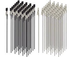 Foto Memo Clips - Krokodillenklemmen - Modelbouw Hobby - Met Rubber Tips - 60 Stuks - Zwart Zilver