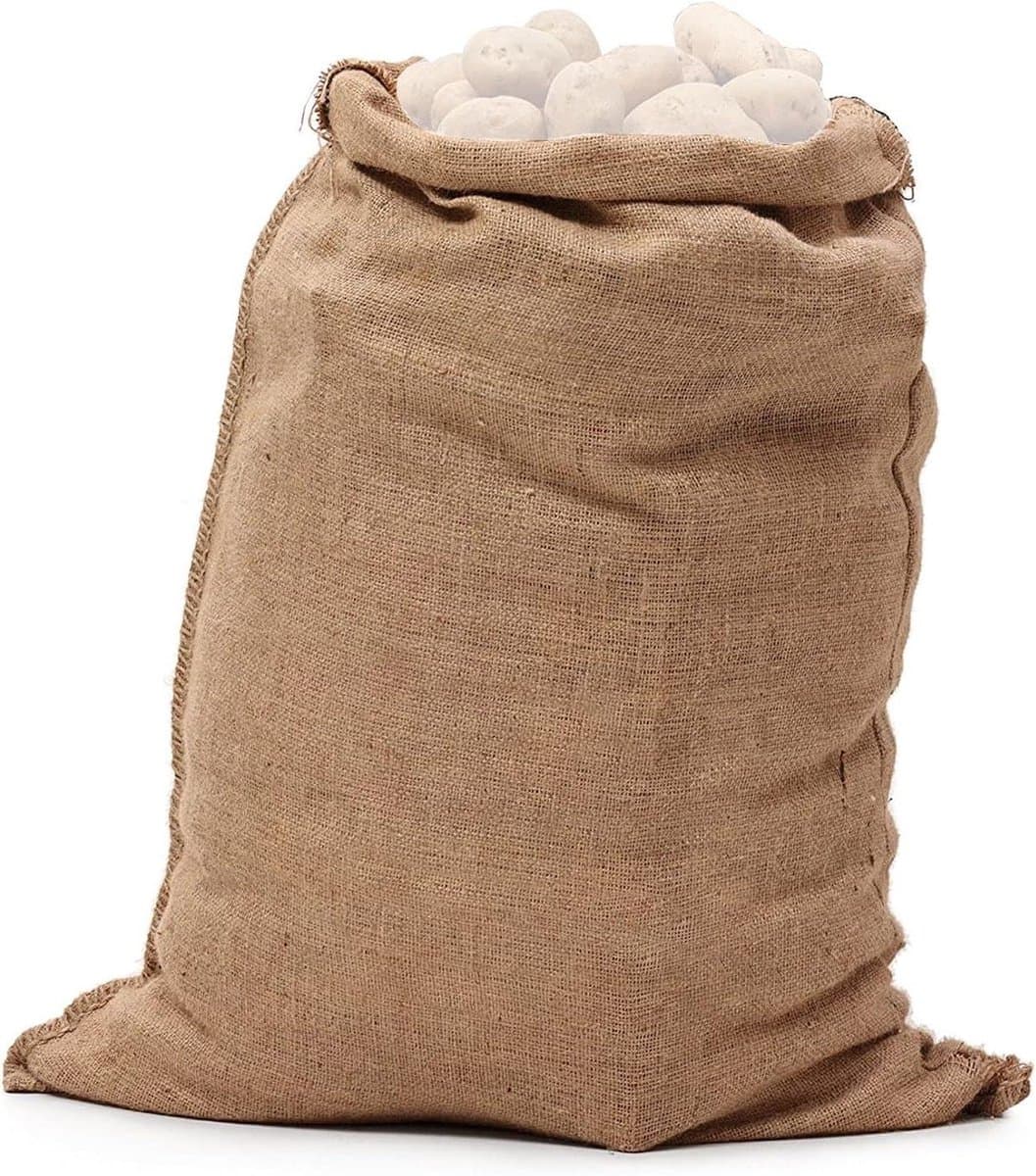 Jute Zak - Aardappelzak Opbergzak - Outdoor Spel Activiteit - Versterkte Zijkanten - 50x80 CM - Meerkleurig — afbeelding 1
