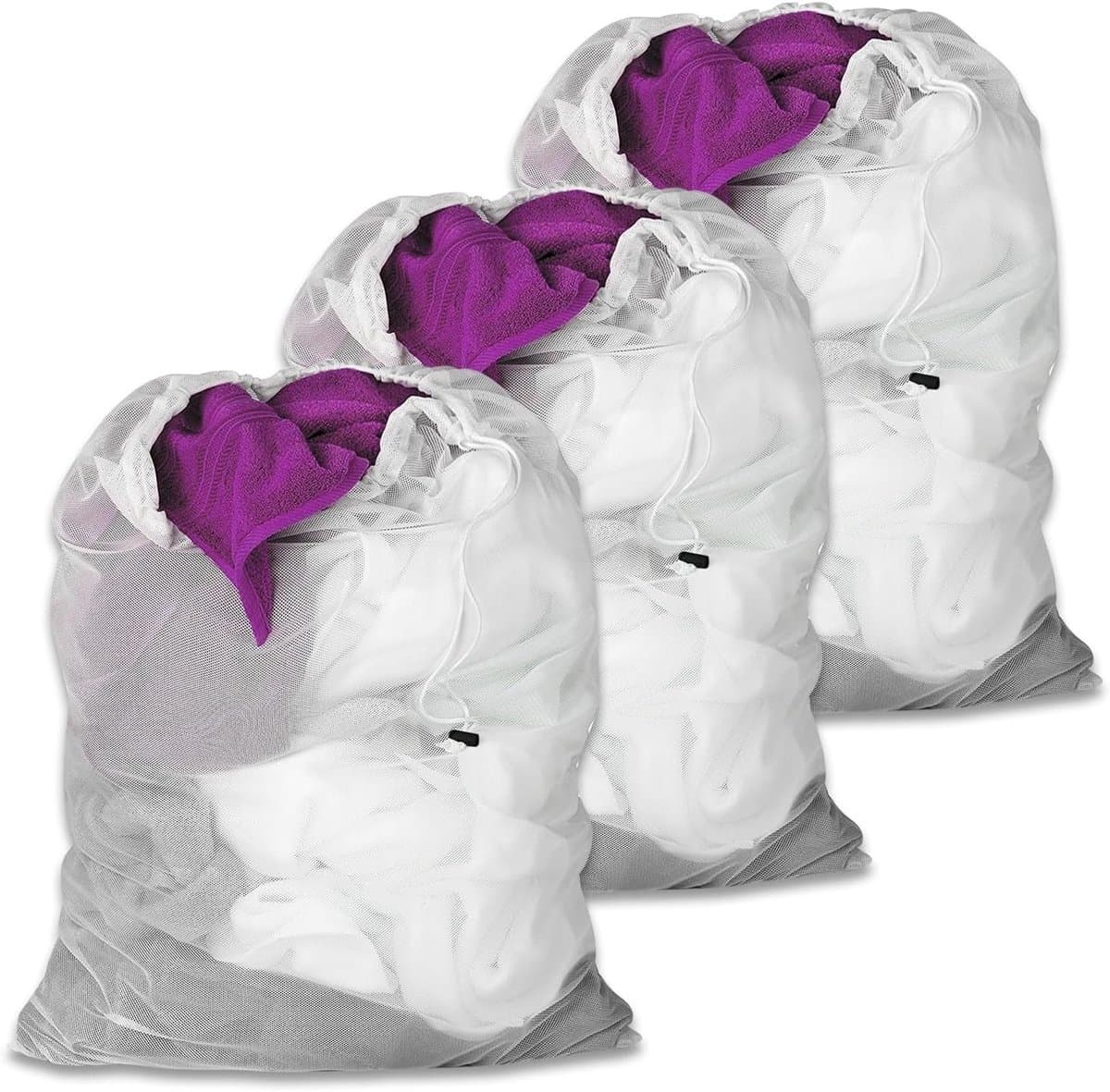 Allecto Plus - Groot Wasnet XXL 60 x 90 cm - Set van 3 - Voor Gordijnen, Mantels en Tapijten - Trekkoord Waszak — afbeelding 1