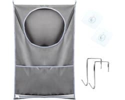 Dailygoods- Waszak Ruimtebesparend - Hangende Wasmand - Wasverzamelaar - 2 Zuighaken - 2 Roestvrijstalen Deurhaken - 50x77cm