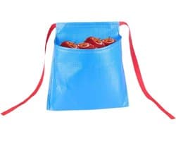 Tuinschort met Zakken - Groente & Eierverzamelaar - Fruit Oogsten - Waterdicht Nylon Materiaal - 30x30x18 cm - Blauw