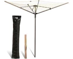 Draaibare Waslijn - Droogrek Buiten - Was Drogen - Grote Capaciteit - 45 Meter - Geel