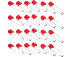 Grote Veiligheidsspelden - Multifunctionele Clips - Kleding Bevestigen - Anti-openingsontwerp - 100 Stuks - Felrood