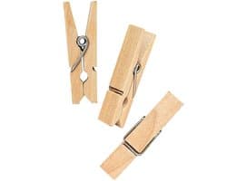Dailygoody - Hout Wasknijpers - 100 Stuks - Compact Formaat - Foto Clips - Ambachten en Cadeau Inpakken - Geschikt voor Creatieve Projecten - Natuurli...