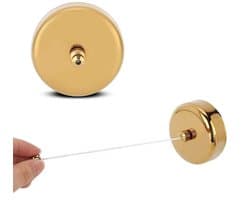 Dailygoods - Dailygoody - Kleren Droogrek - Intrekbare Waslijn - Wandgemonteerd - Roestvrij staal - Ideaal voor thuis en camping - Goud