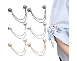 6 multifunctionele magnetische kledingclips voor het bevestigen van zomen, broekspijpen en mouwen.
