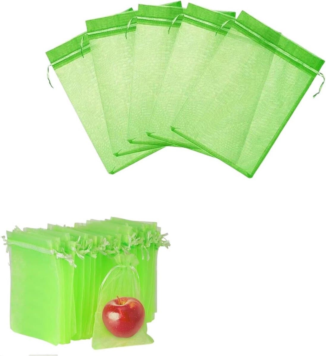 50x Fruitbeschermzakken Organza 17x23 cm met Trekkoord voor Druiven, Aardbeien en Tuin — afbeelding 1