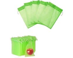 50x Fruitbeschermzakken Organza 17x23 cm met Trekkoord voor Druiven, Aardbeien en Tuin