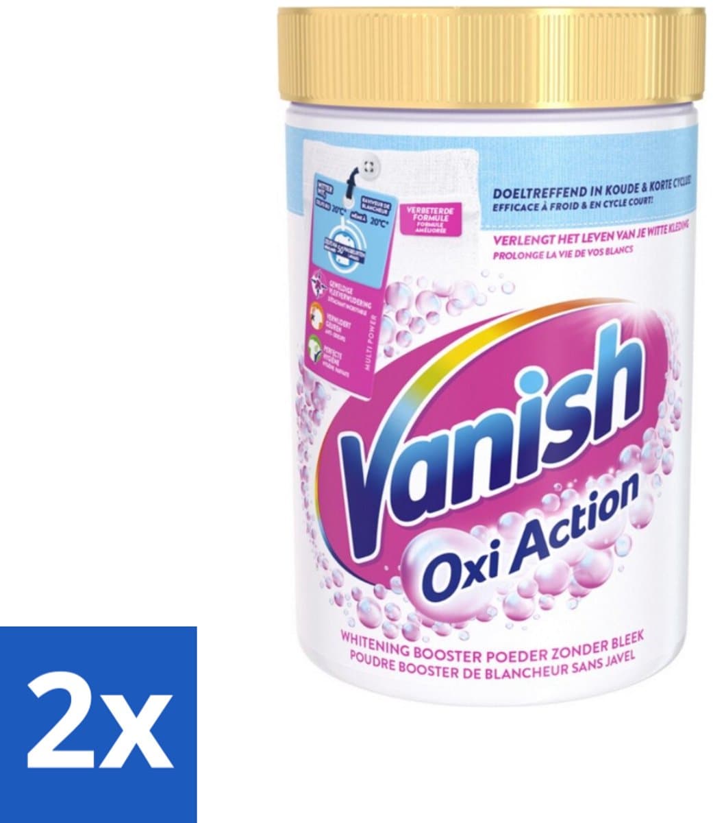 2 x Vanish Oxi Action - Vlekkenverwijderaar Poeder - Witte Was - 710 Gram - Vlekkenverwijderaar - Witte Was - Wasverzachter - Waspoeder - Vlekken Verwijderen — afbeelding 1