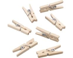 Houten Wasknijpers - Miniatuur Knijpers - Kleine Was Ophangen - FSC Gecertificeerd Hout - 25x7mm - Naturel