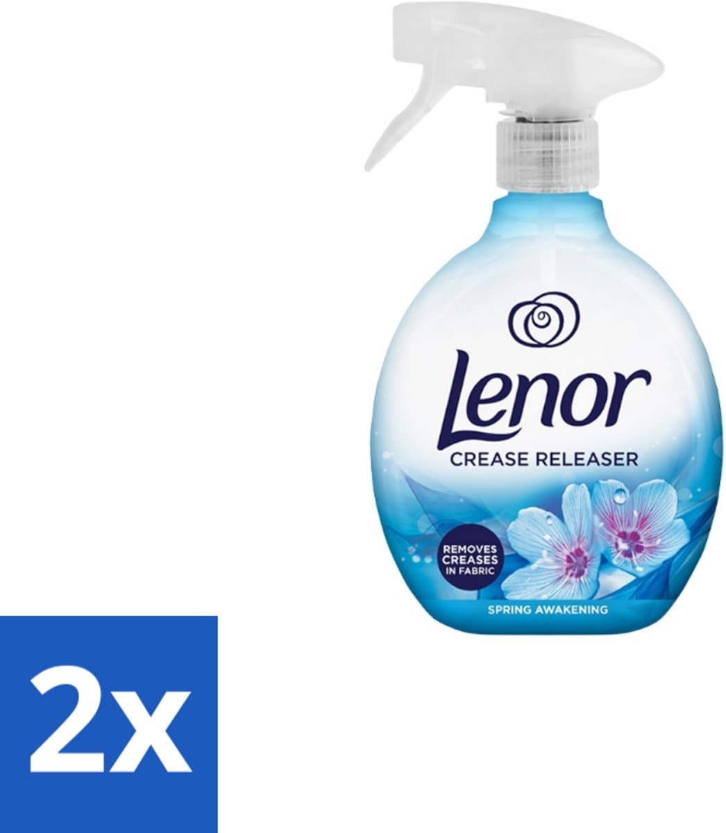 Lenor – Crease Releaser Spray – Spring Awakening – Kreukverwijderaar & Textielverfrisser – 500 ml - Voordeelverpakking - 2 stuks — afbeelding 1