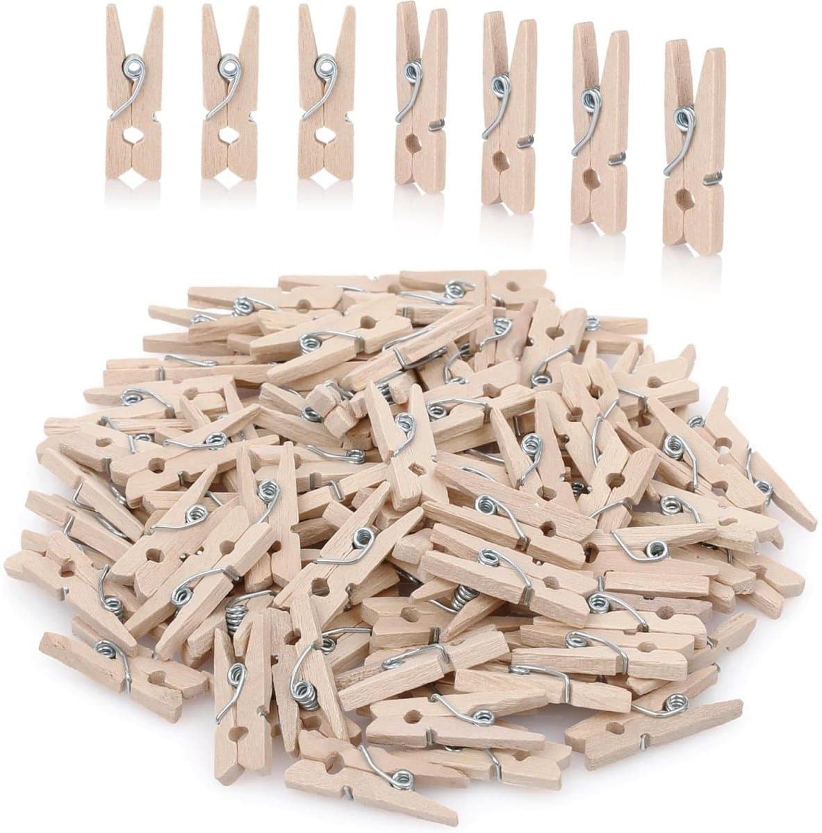 EXCITAT 100 stuks - Wasknijpers - Houten clips - Multifunctioneel - Geschikt voor het bevestigen van foto's, het sluiten van cadeauzakjes, decoratie — afbeelding 1