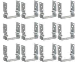 vidaXL - Grondankers - 12 - st - 14x6x15 - cm - gegalvaniseerd - staal - zilverkleurig