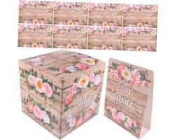 1set Shower Voorspellingskaarten Advieskaarten Met Cartoon Bloemmotief Voor Gender Reveal Party Shower Spelletjes