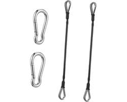 1set Rvs Kabelbevestigingen Voor Fitness Machine Duurzame Vervangingskabels Met Carabiner Voor Thuisgym Hoogwaardige Eenvoudig Te Installeren Accessoires Voor Intensieve Workouts