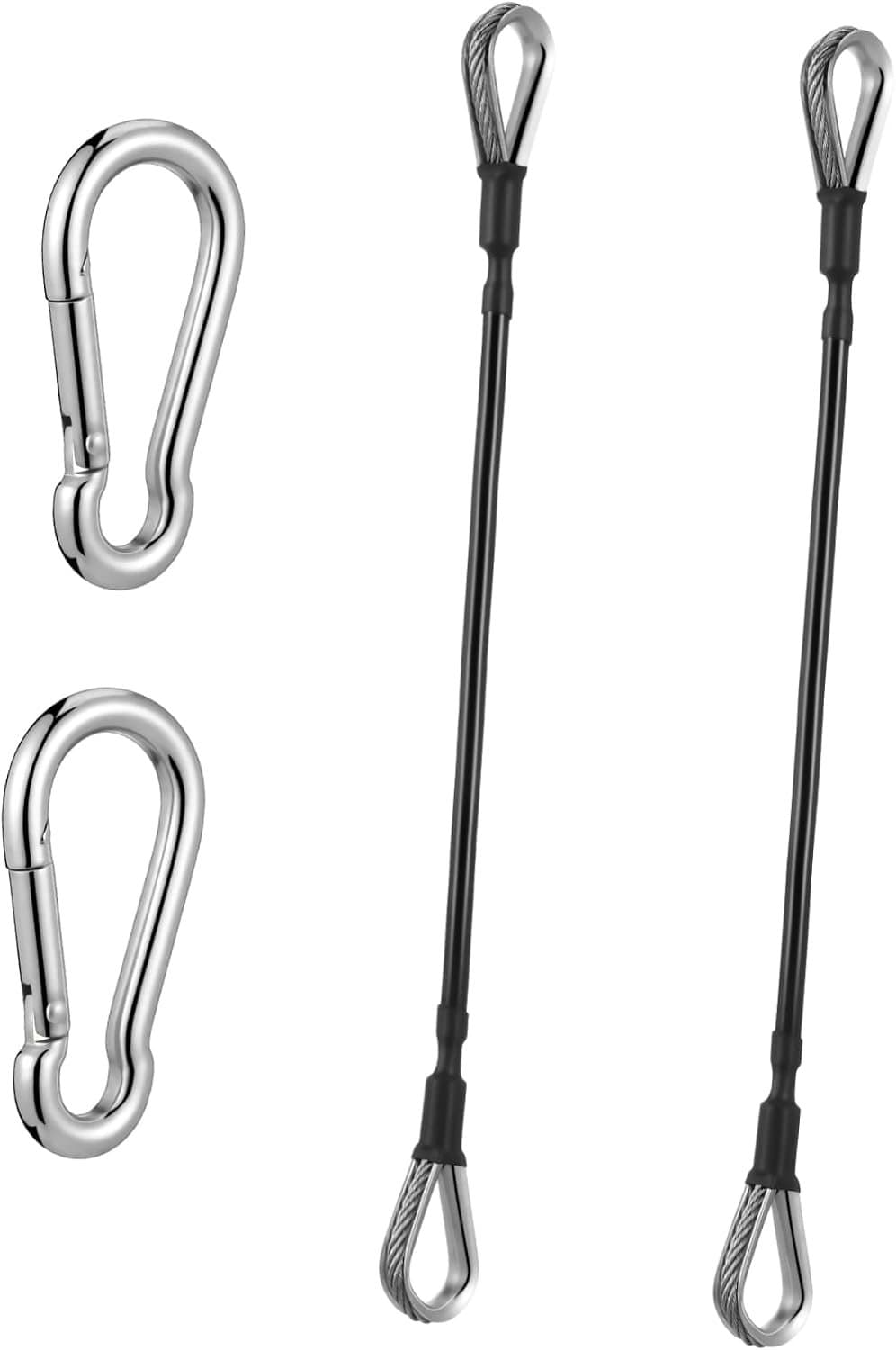 1set Rvs Kabelbevestigingen Voor Fitness Machine Duurzame Vervangingskabels Met Carabiner Voor Thuisgym Hoogwaardige Eenvoudig Te Installeren Accessoires Voor Intensieve Workouts — afbeelding 1