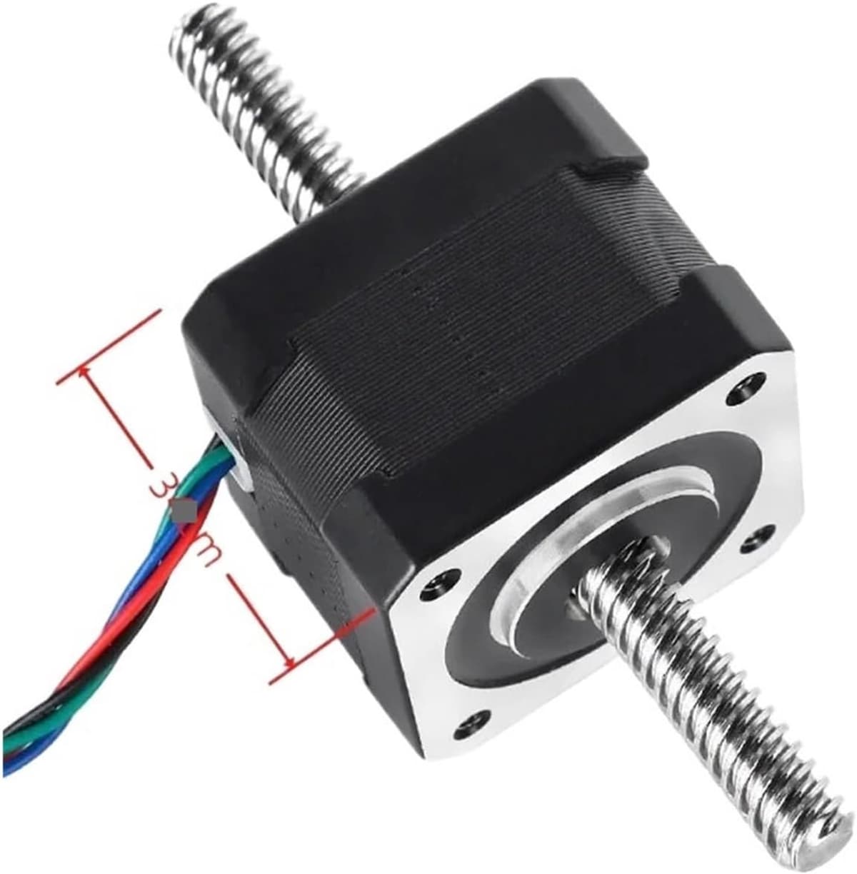 Stappenmotor met spindel 8 mm — afbeelding 1