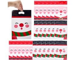 Kerst Treat Zakken - Gemengde Kleur - 225 x 155 mm - Zelfsluitende Plastic Zakjes - Voor Snoep en Cadeautjes