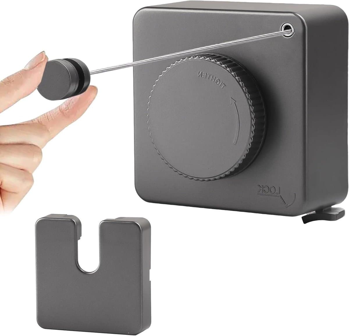 Intrekbare Waslijn - Wand Waslijn - Kleding Drogen - Niet Doorhangend - 4.8 m - Grijs — afbeelding 1