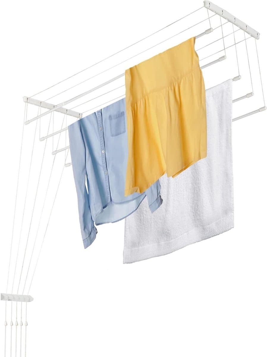 Plafonddroogrek Kleding - Waskrek Ophangen - Was Drogen - Ruimtebesparend Ontwerp - 5x100 cm - Wit — afbeelding 1