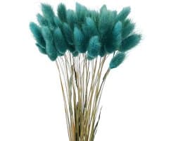 60 stuks 40 cm natuurlijke gedroogd bloemen decoratie, gedroogde pampagras decoratie, verwelkende niet gedroogd bloemen, boho decoratie, super pluizig voor bloemstukken, huisdecor, blauw