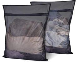 Waszak - 3 stuks - Met ritssluiting - Voor beha, schoenen, sokken - Ondergoed - Babykleding - Hemd - Trui - 60 x 60 cm - Geschikt voor wasmachine