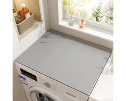 Wasmachine Drogerhoes - Apparaatmat Antislip - Apparaten Beschermen - Water Absorberend - 60x60cm - Lichtgrijs