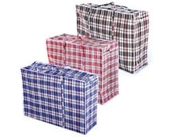 Waszakken - 3 Stuks - Sterk en Duurzaam - Opbergtas voor Kleding - Met Rits - Ideaal voor Verhuizen - Afmetingen 79x20x58,5 cm - Opbergzakken