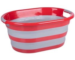 Dirt Devil Opvouwbare Wasmand - 27 L - 60 x 45 x 30 CM - Opgevouwen 10 CM hoog - Rood/ Grijs