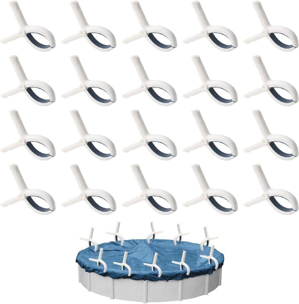 SnelShoppen - 20 Stuks Broeikasklemmen Roestvrij Staal Tuinklemmen Plantenclips Wasknijpers voor Broeikasfolie Clips voor Buisklemmen Broeikasnet Grij — afbeelding 1