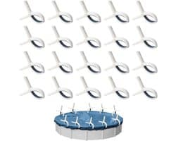 SnelShoppen - 20 Stuks Broeikasklemmen Roestvrij Staal Tuinklemmen Plantenclips Wasknijpers voor Broeikasfolie Clips voor Buisklemmen Broeikasnet Grij