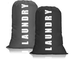 SnelShoppen - Waterdichte Waszak voor Reizen, 61 x 91 cm met Trekkoord, 2 Stuks Draagbare Oxford Stoffen, Grote Vouwbare Tas voor Vuile Was, Kamperen