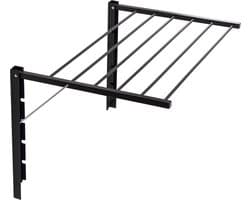 Droogrek - Opklapbare badkamerdroger aan de muur gemonteerd - 100 cm zwart