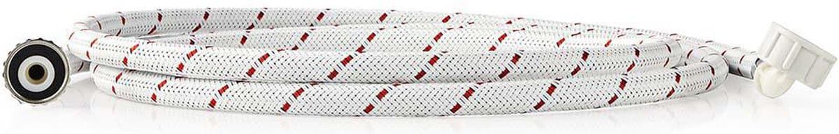 Nedis Nylon Toevoerslang - 3/4'' - 3/4'' - 10 Bar - 2.50 m - Toepassing: Schotel / Wasmachine - Nylon - Rood / Wit — afbeelding 1