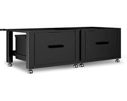 Bodo® - Wasmachine Verhoger - Dubbel - Kast - Ombouw met Lade - Zwart - 124x58x44-48cm — afbeelding 1