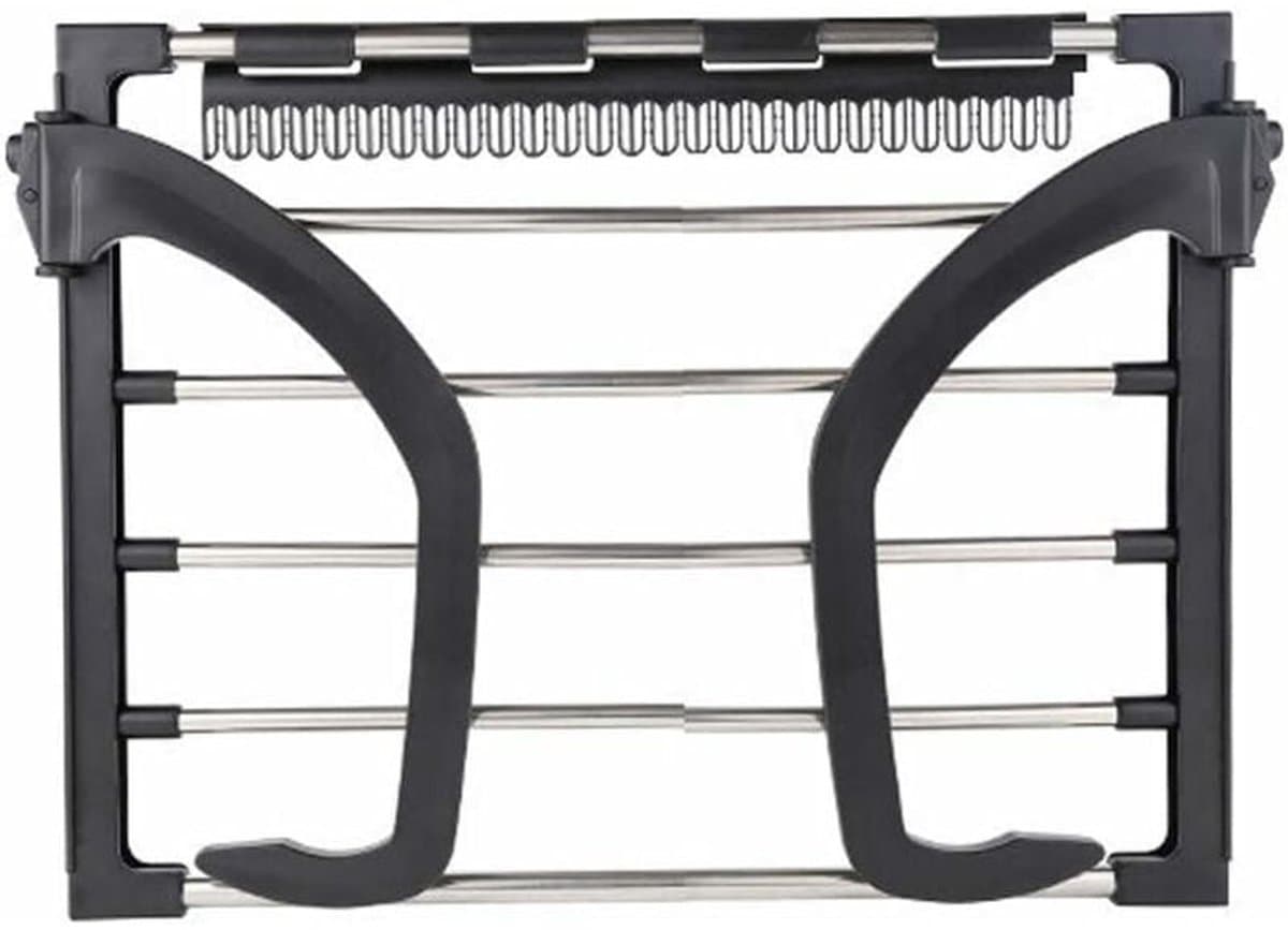 Wall Mounted Stainless Steel Folding Clothes Dryer for Radiator Balcony Black — afbeelding 1