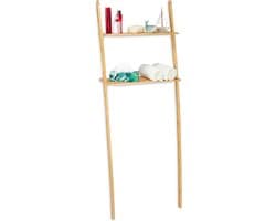 Wasmachine kast bamboe 2 etages ombouwkast badkamer HBD - 175 x 66 x 30 cm - natuurlijke ombouwmeubel Wasmachine rek