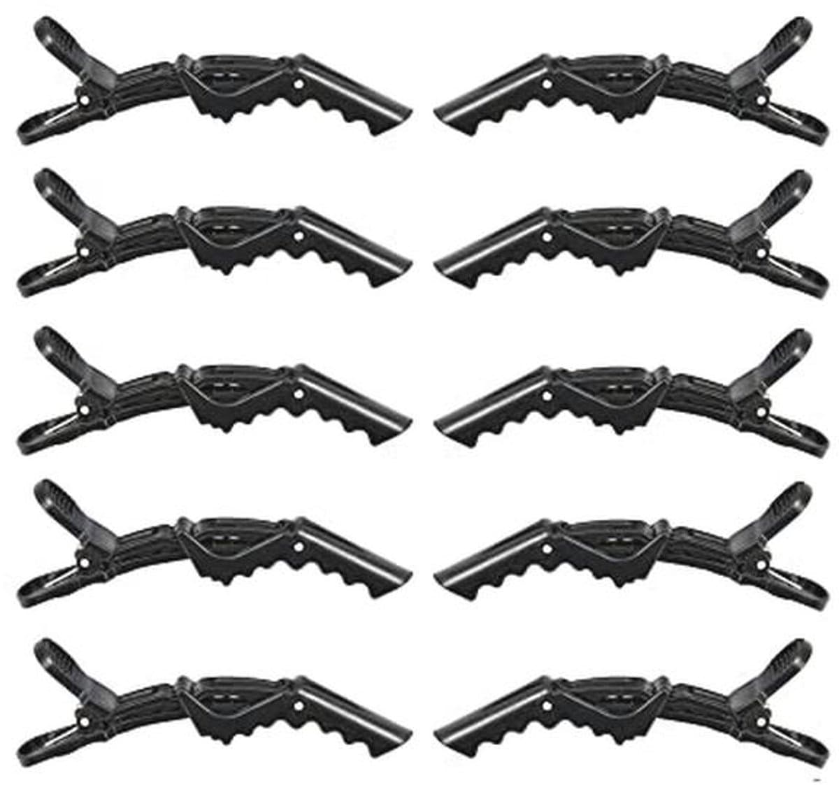 10 stks Krokodil HaarClips Sectioning haarspelden Antislip Grip En Brede Tanden Professionele Kappers Styling Clips Voor Thuisgebruik (Zwart) — afbeelding 1