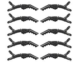 10 stks Krokodil HaarClips Sectioning haarspelden Antislip Grip En Brede Tanden Professionele Kappers Styling Clips Voor Thuisgebruik (Zwart)