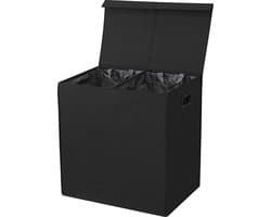 Basic wasmand - Opvouwbaar - 2 compartimenten - 120 liter - Zwart